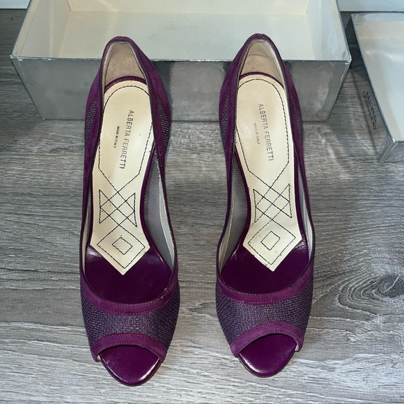 Alberta Ferretti purple pumps Made in Italy size 38 one of a kind VINTAGE - Picture 2 of 9